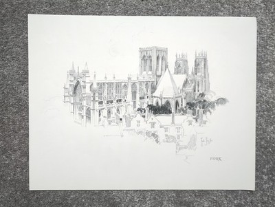 York Minster, Yorkshire - antiker Druck - um 1930