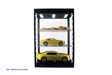 LARGE LED LIGHTED DISPLAY CASE W/ 2 ADJUSTABLE SHELVES 8827MBK DIECAST 1/18 1/24