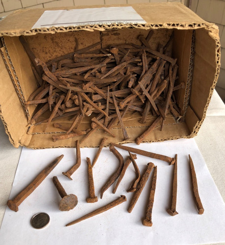 18th Century Antique Square Shank Rose Head Nails 3 Lbs.