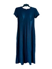 UNIQLO Padded Bra MIDI T-Shirt Dress Womens Medium Black Stretch Minimalist Chic