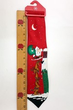 New Hallmark Yule Tie Greetings Christmas Silk Necktie Holiday Santa Reindeers