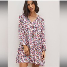 Gap Ruffle Tiered Layered Long Sleeve Mini Floral Dress XL