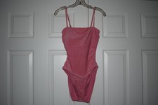 No Boundaries Size L 11/13 Pink Sparkle Spaghetti Strap Body Suit Open Back