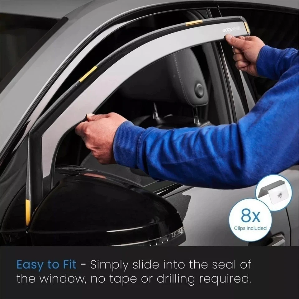 Viseira de janela compatível com Ford Focus 2012-2018 fumaça no canal nova 4x 4 peças - Imagem 3 de 4