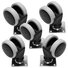 5 x Rubber Swivel Furniture Castor Wheels 50mm Silent Non-Marking Office Chairs