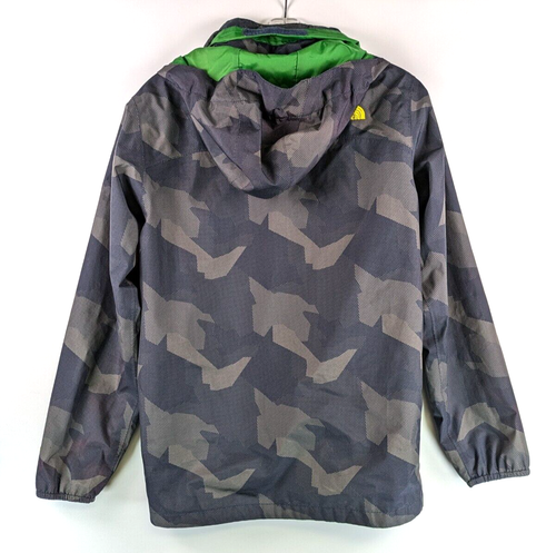 The North Face Boys Hyvent Jacket Full Zip Windbreaker Hooded Coat Blue Camo XL - Picture 12 of 19