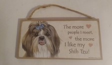 Popular Dog Lover's Hanging Sign Features Shih Tzu with Printed Sentiment