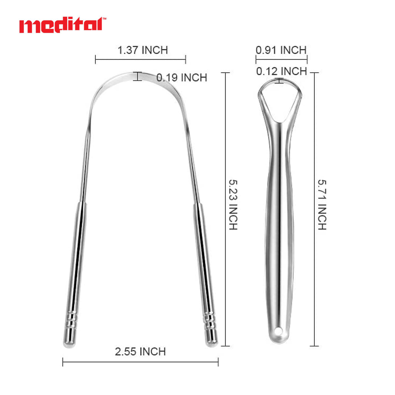 Stainless Steel Tongue Cleaner Scraper Set Dental Care Hygiene Oral