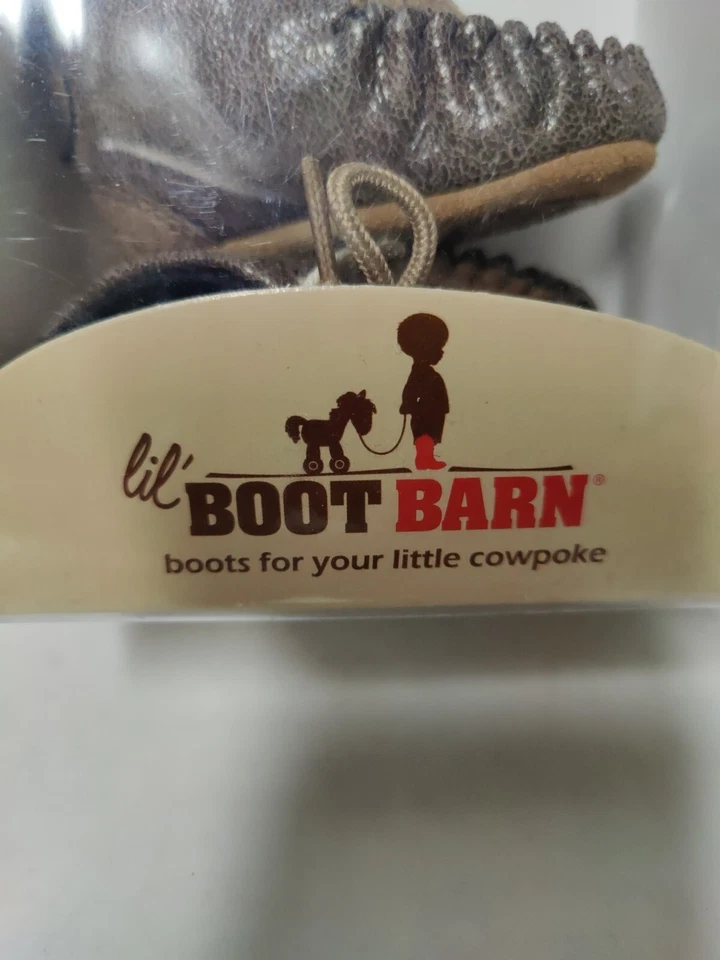 Baby Moccasins by Old West Brown Leather Shoes Toddler Size 1 Very Soft Sole. - Image 3 of 4