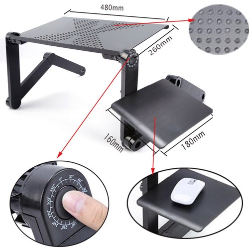 360° Adjustable Foldable Laptop Table Stand Lazy Sofa Desk Tray W/Cooling Fan - 第 17/29 張圖片
