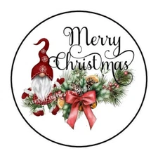 MERRY CHRISTMAS GNOME ENVELOPE SEALS LABELS STICKERS PARTY FAVORS