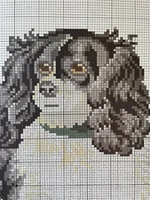 Vintage Elizabeth Bradley King Charles Spaniel Needlepoint Embroidery CHART Dog