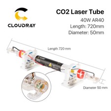 40W CO2 Laser Tube Dia.50mm Length 700mm for Laser Engraver Cutter Water Cooling