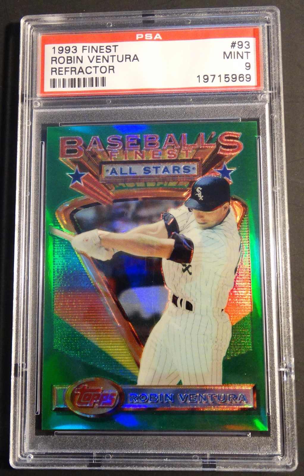 1993 TOPPS FINEST REFRACTOR ROBIN VENTURA PSA 9 POP 78  WHITE SOX  (822)