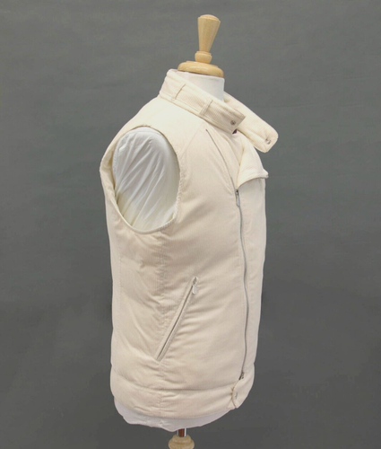 NWT$4395 Brunello Cucinelli Men Corduroy Goose Down Moto Puffer Vest Size M A252 - Picture 2 of 9