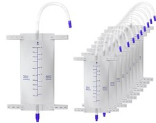 1000 ml Urine Leg Bag, 10 Pack Easy-Tap Disposable Urinary Drainage Bag