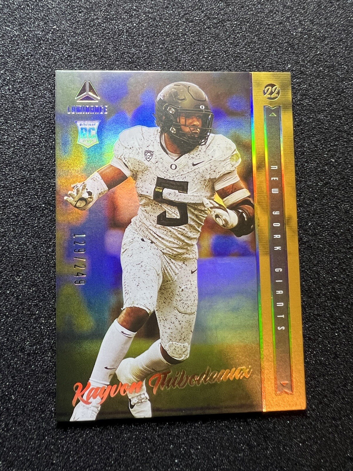 Kayvon Thibodeaux 2022 Panini Luminance Rookie #136 Gold #’d 100/249 Rookie RC