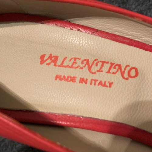 Valentino red pumps 4 inch heels made in italy Vero cuoio leather Designer Shoe - Picture 8 of 12