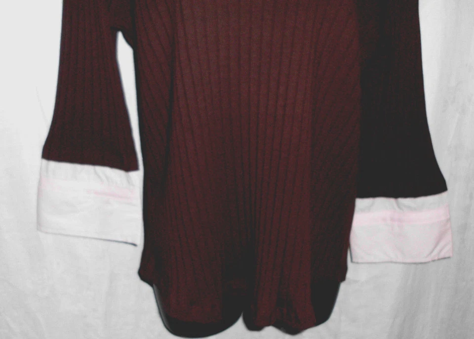 Vintage Anxiety Mock Layer Sweater Size 1 XL Junior NWT Blend 3/4 Sleeve Novelty - Image 4 of 4