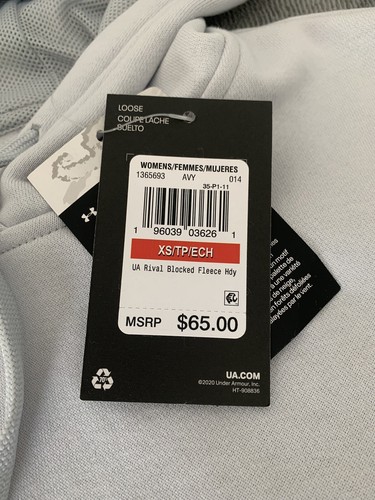 Under Armour women's Rival Fleece Hoodie-Halo Grey-Snow Camo- XTRA SMALL - Picture 6 of 7
