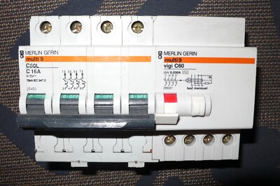 Disjoncteur Différentiel Tétrapolaire Merlin Gerin 16A 30mA Courbe C - Occasion