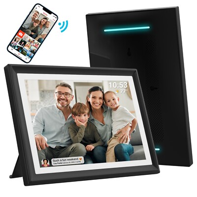 Digitaler Bilderrahmen 10,1 Zoll Display Touch, LED Ambiente, WIFI, Frameo 32GB