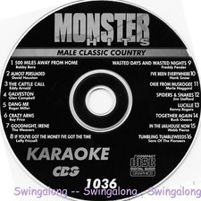 Male Classic Country Monster Hits Karaoke CD G 1036 Glen Campbell,Freddy Fender