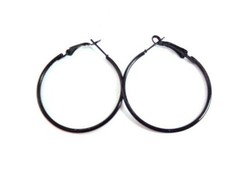2.75 INCH HOOP EARRINGS SIMPLE THIN HOOP EARRINGS WHITE OR BLACK HOOPS 70MM HOOP