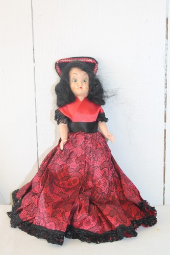 VTG Spanish Senorita 7.5" Composition International Doll Black Hair - Picture 8 of 8