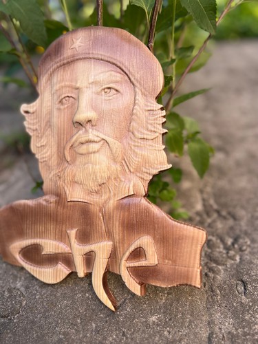 Ernesto Che Guevara Cuban Argentinean Revolutionist Wood Carving Picture Panno - Picture 23 of 24