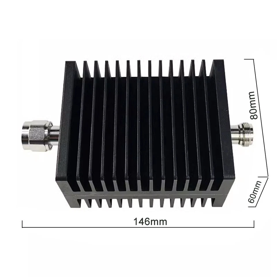 100W RF Coaxial Attenuator N Male to Female 3.0GHz 50 Ohm 1dB-60dB Rectangle - Image 2 of 4