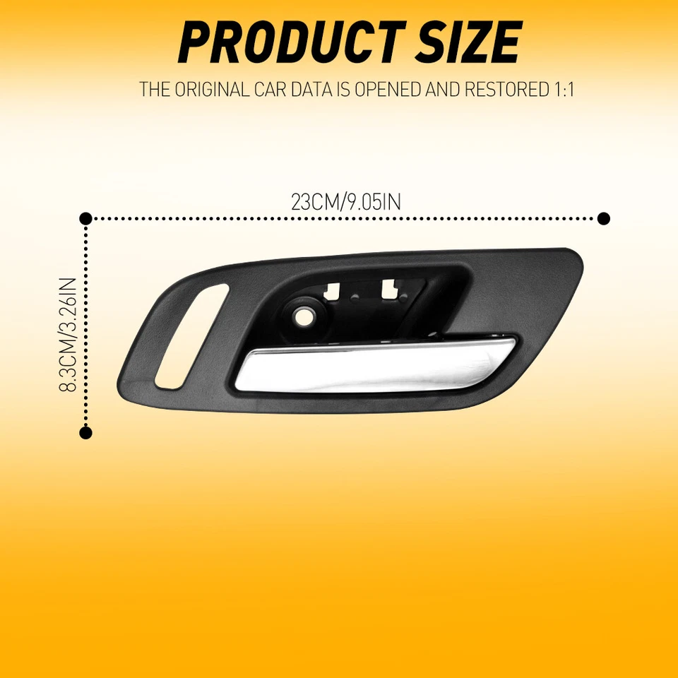 Manija de puerta interior delantera negra con cromo para Chevrolet Avalanche EW 07-13 Foto 3 de 4