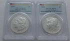 2024 PCGS Silver Peace & Morgan Dollar 2 Coin Set MS70 First Day Of Issue FDOI