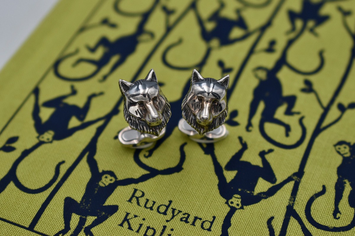 MONTBLANC Rudyard Kipling Writers Edition Cufflinks Wolf Head 925