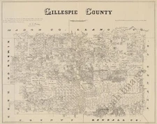 Map of Gillespie County Texas 16x20