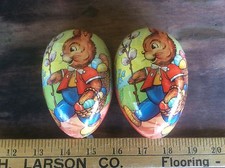 West Germany Easter Egg, Decorative Bunnies , Cardboard Paper Mache