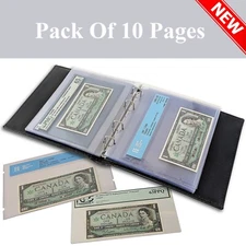 Lighthouse Graded Certified Currency Album 10 Refill Pages Clear Pocket PMG PCGS