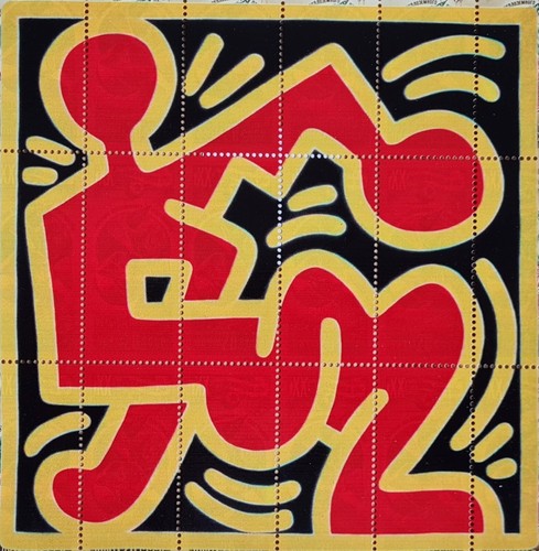 KEITH HARING * ORIGINAL VOM KÜNSTLER SIGNIERT AUF BRIEFMARKENBOGEN - SERIGRAPHIE - Bild 4 von 14