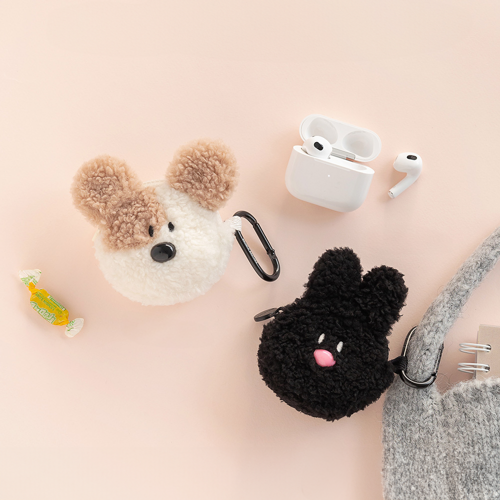 Korean Brand Plush AirPods case Pouch Keychain (2 Types)