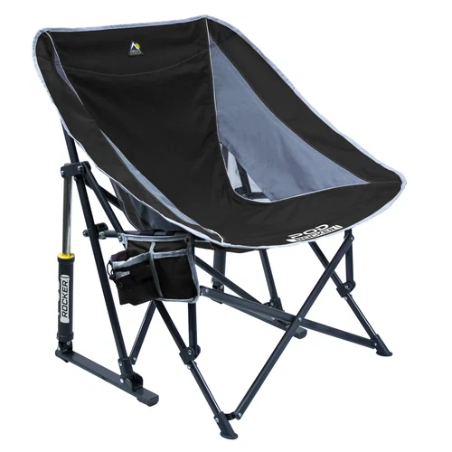 GCI Outdoor Pod Rocker Foldable Rocking Camp Chair, Black - Picture 1 of 4
