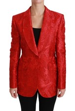 DOLCE & GABBANA Red Floral Angel Blazer Coat Jacket IT46 / US12 / L RRP $3000 