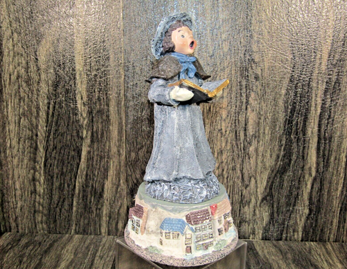 Vintage 1990's Windsor Collection Musical Christmas Woman Caroler Resin Figure - Picture 4 of 12