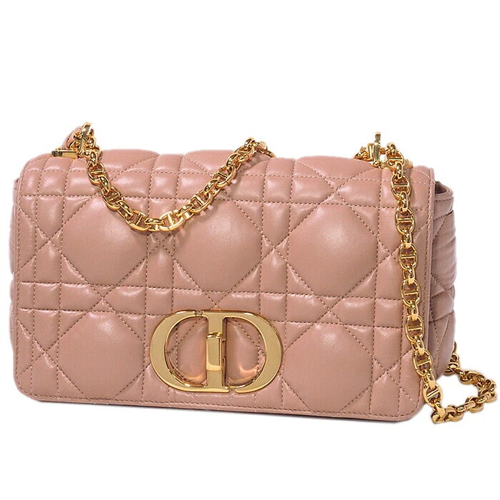 SAC BANDOULIÈRE AUTHENTIQUE CHRISTIAN DIOR CARO CHAÎNE MOYENNE M9242UNGK M49P ROSE BEIGE