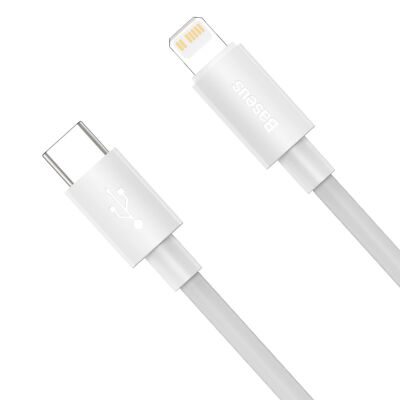 Baseus Simple Wisdom USB-C Kabe 20W 1,5 m 2 Stück Weiß  kompatibel mit iPhone