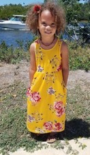 Girls Floral Yellow Maxi Dress