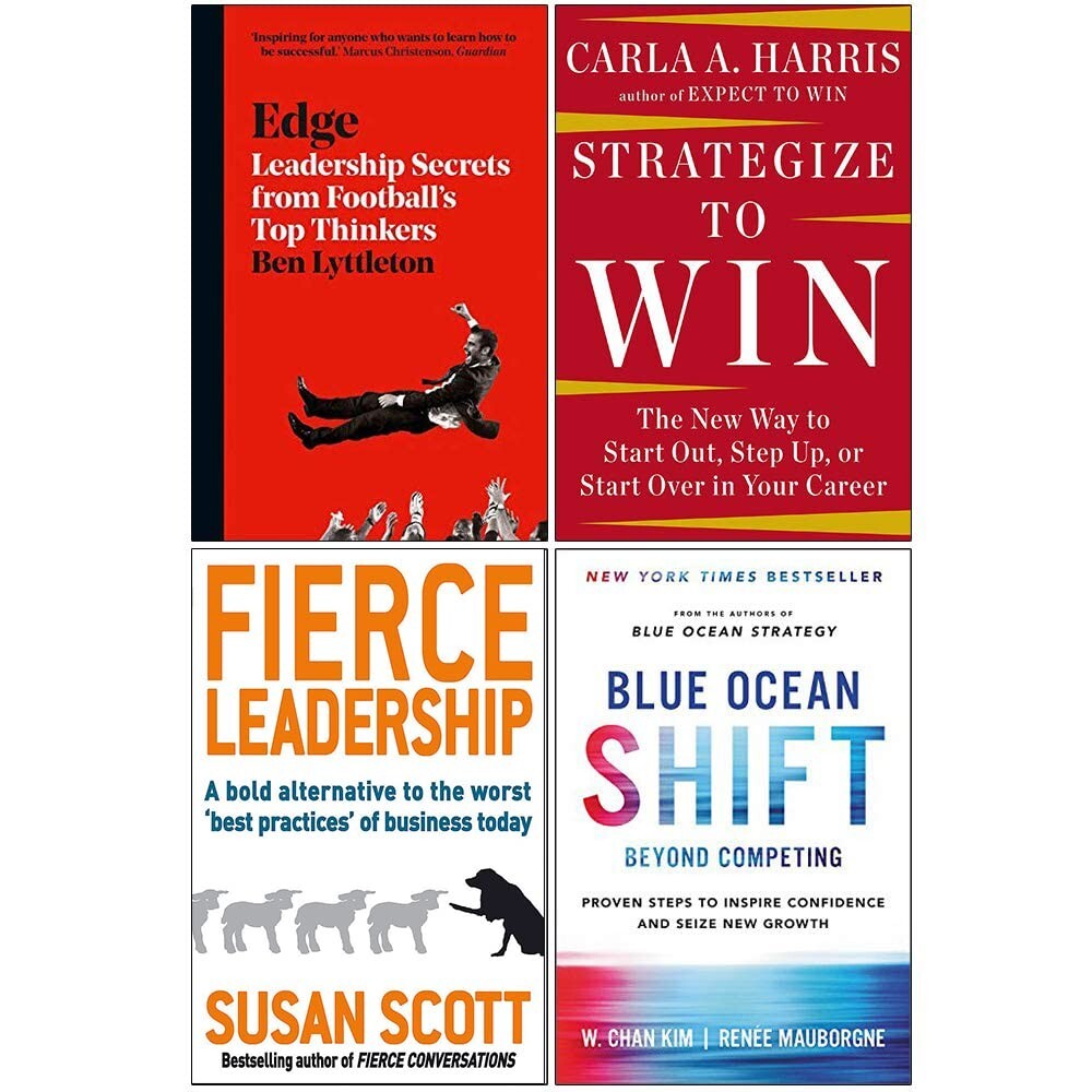 Edge, Strategize to Win, Leadership Gap, Blue Ocean 4 Books Collection Set NEW