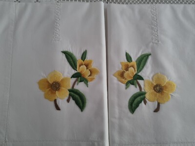 Spektakuläre Bettwäsche Baumwolle Perkal Stickerei Vollstich Hand Sheet handmade