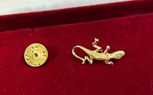 14 kt Gold Diamond Cut Gecko Pin 2.2 grams Stamped 14k - Imagen 8 de 8