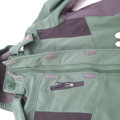 Snozu Boys M 10-12 Green Fleece 2-In-1 Lined Full Zip Hoodie Liner Coat Jacket - Picture 7 of 24