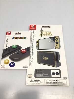 Nintendo Switch Zelda Collector's Edition Screen Protection And Mario Joycon Cap